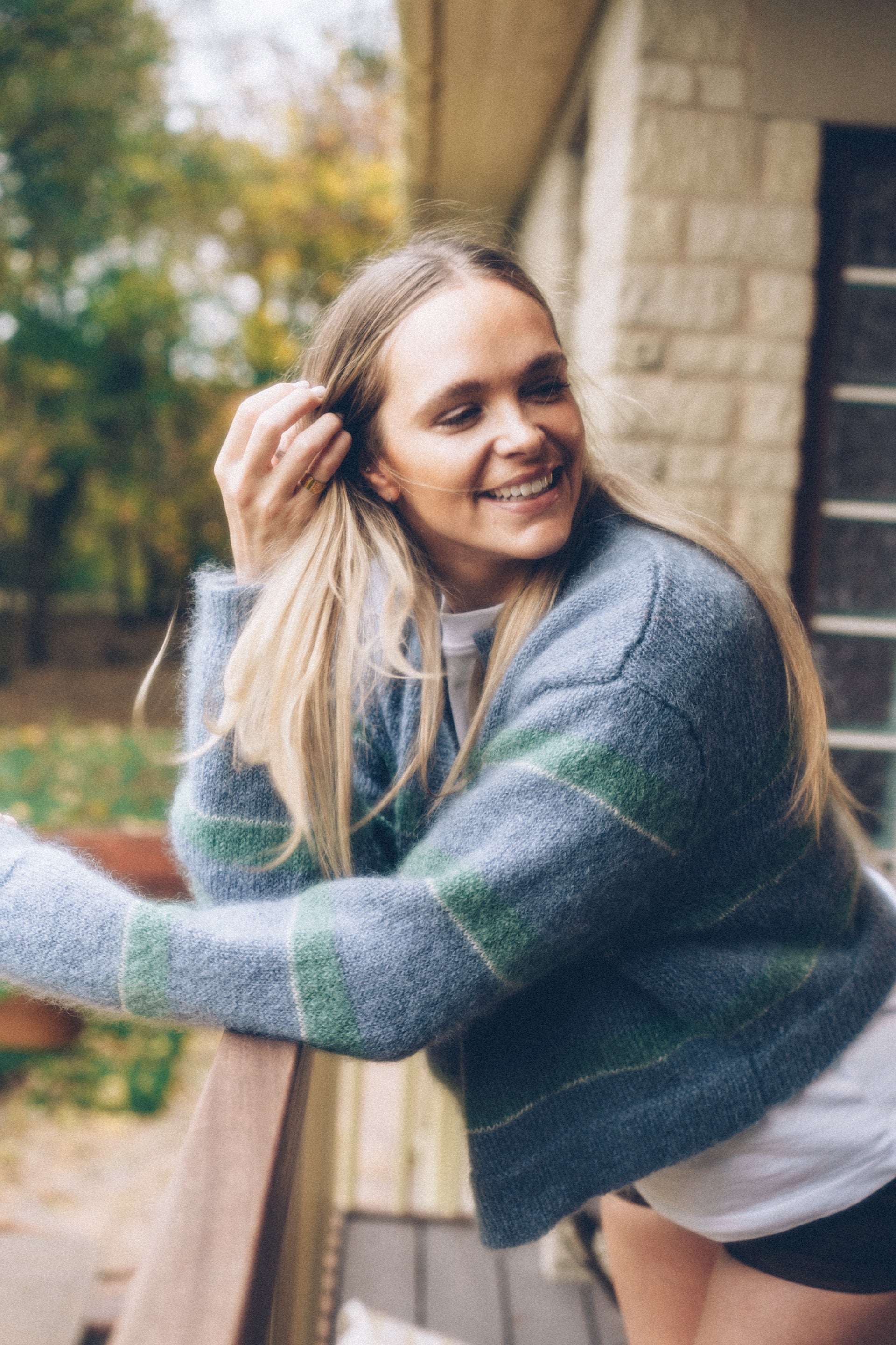 Stripe Cardigan - Soft Blue