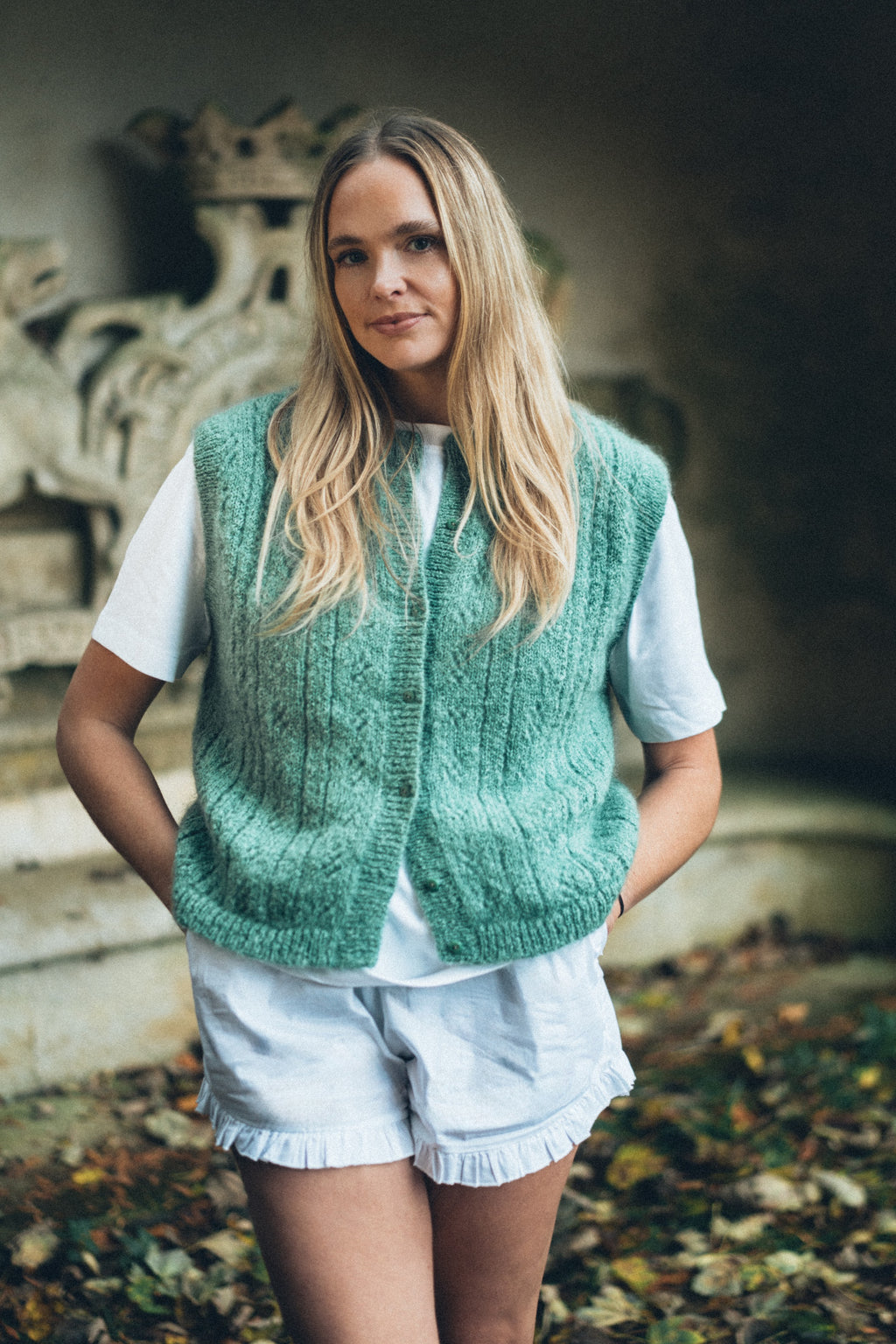 Pointelle Knit Vest - Vanilla