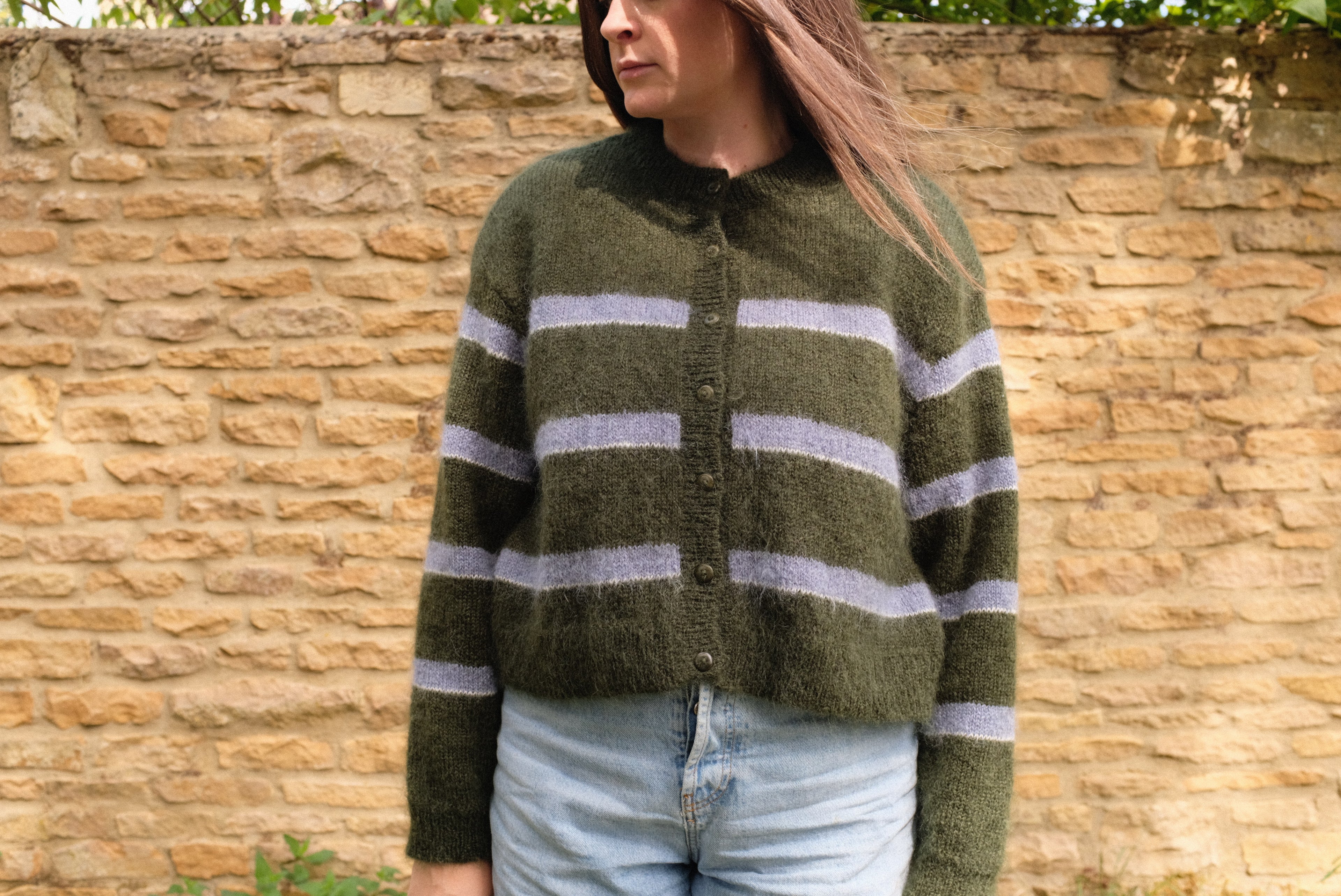 Stripe Cardigan - Ivy Green