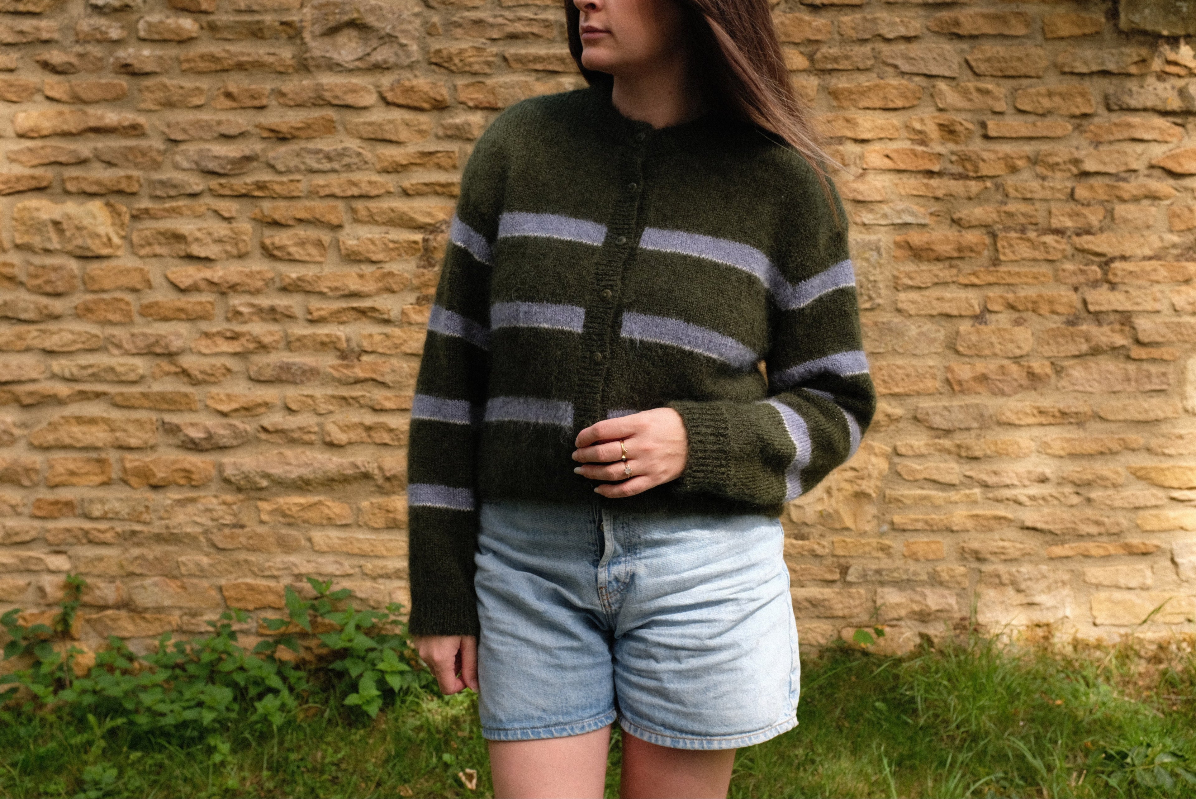 Stripe Cardigan - Ivy Green