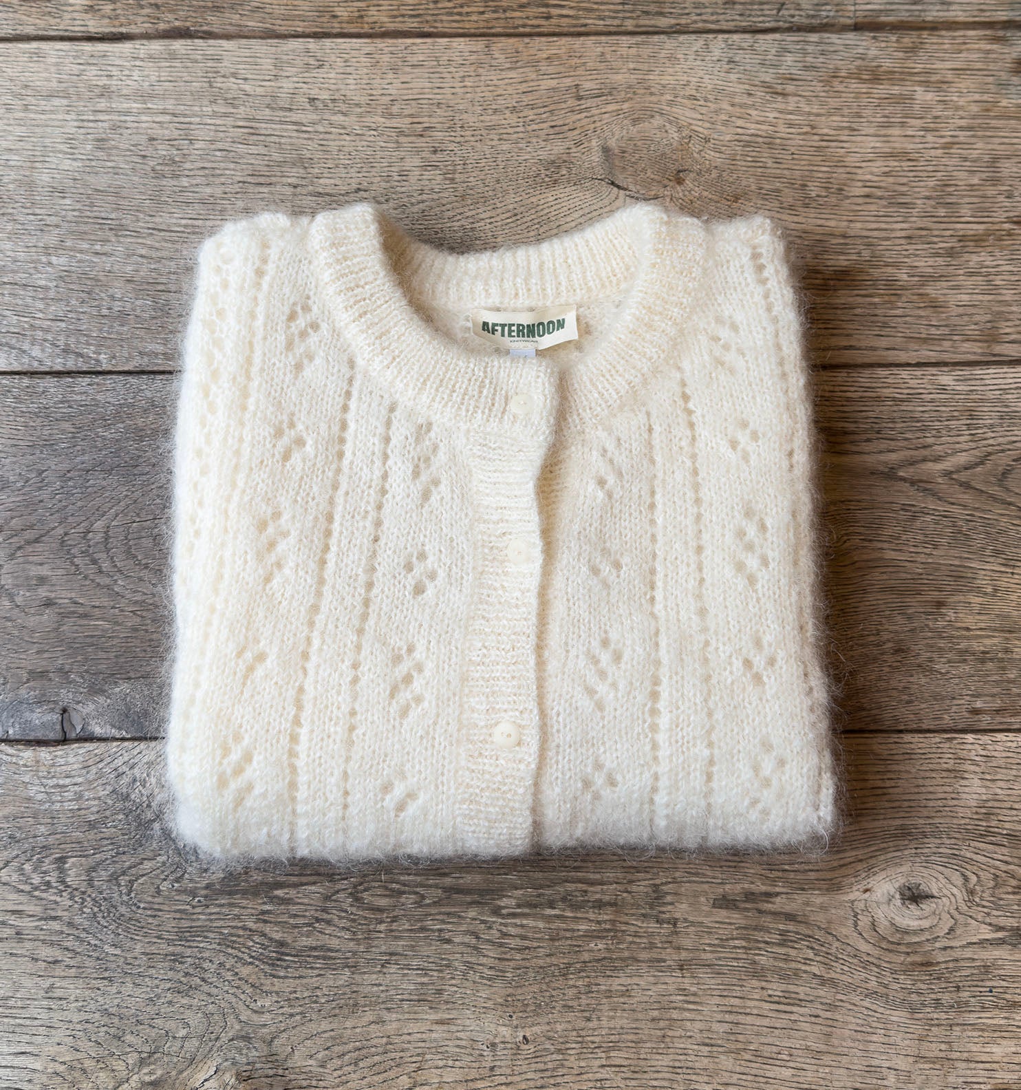 Pointelle Knit Vest - Vanilla
