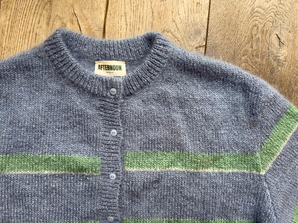 Stripe Cardigan - Soft Blue